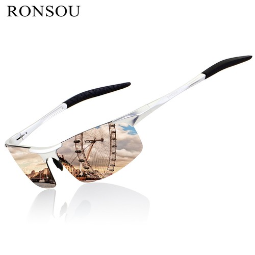 RONSOU Men Sport Al-Mg Polarized Sunglasses Unbreakable For Driving Fishing Golf - Picture 8 of 54