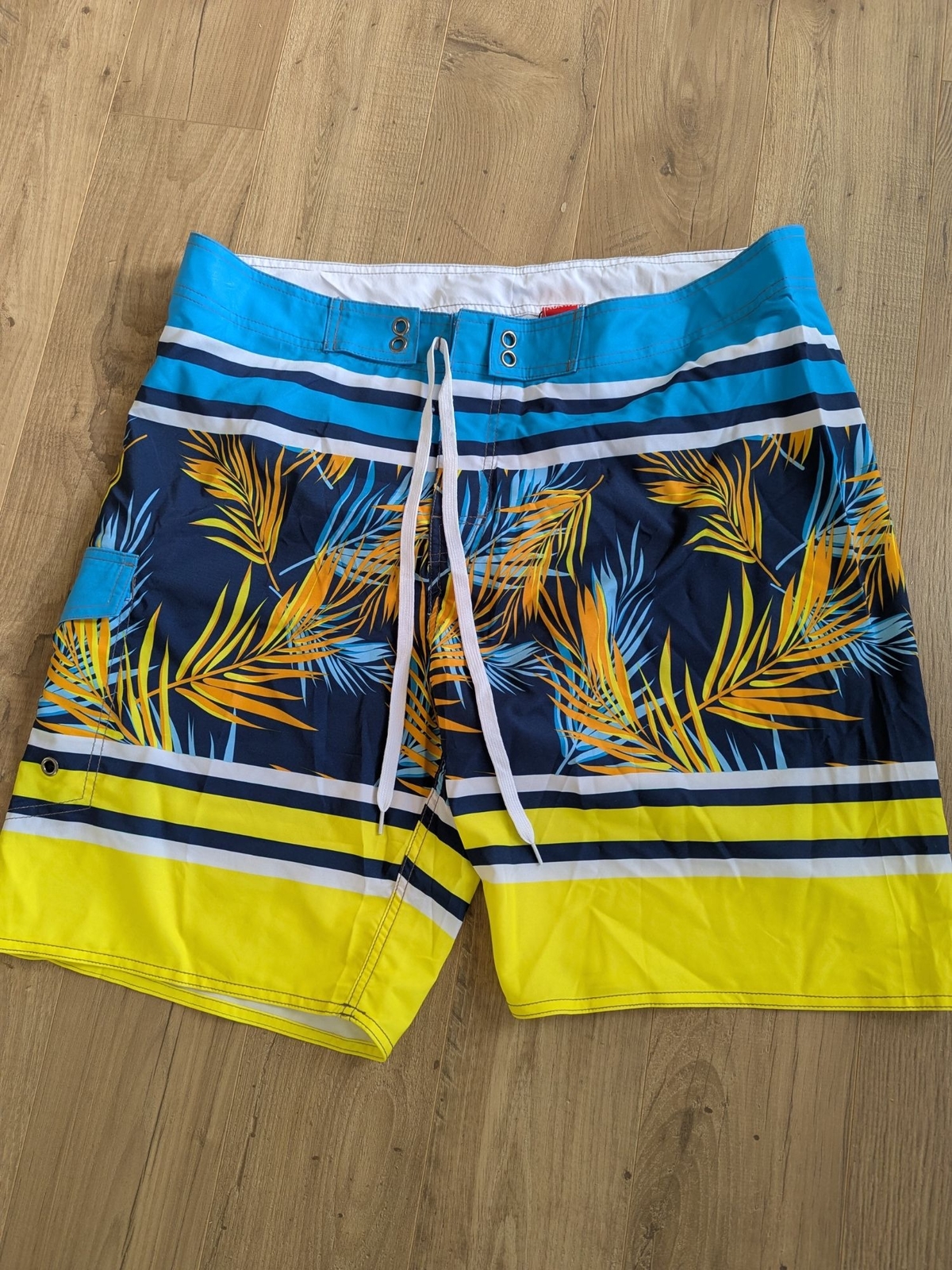 FILA Pantaloncini da bagno uomo Rowe stampa tropicale coulisse tasche taglia 38 boardshort nuovi con etichette lp