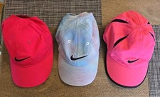 Lot Of 3 Nike Youth Hats Adjustable Size 4-7 See All Pics And Description