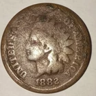 1882 US INDIAN HEAD CENT - EARLY DATE LOWER MINTAGE USA PENNY - 1882-P