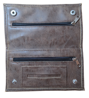 tobacco roll up holder Cigarette Pouch Dark BROWN Tobacco Roll up Paper Smoking Case Bag Holder  Buttons