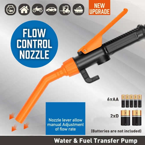 Portable Powered Battery Liquid Transfer Pump 2.4 GPM for Gasoline Diesel Fuel - Picture 5 of 24