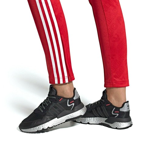 Adidas Women Originals NITE JOGGER SHOES Colour: Core Black / Shock Red / Silver - Imagen 2 de 13
