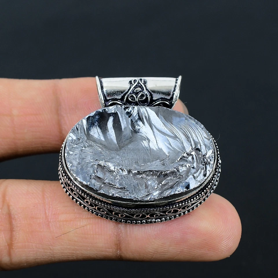 Colgante de joyería de plata esterlina 925 hecho a mano con piedras preciosas de pirita Durzy de 2" Foto 2 de 4