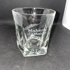Maker's Mark Whiskey Bourbon Etched Pentagon Base Rocks Glasses