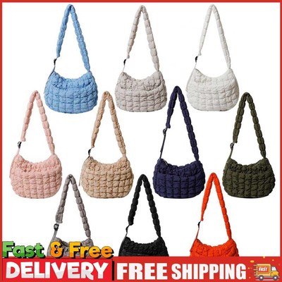 Puffer Tote Bag for Women Quilted Shoulder Bag Nylon Puff Handtasche for Work Travel