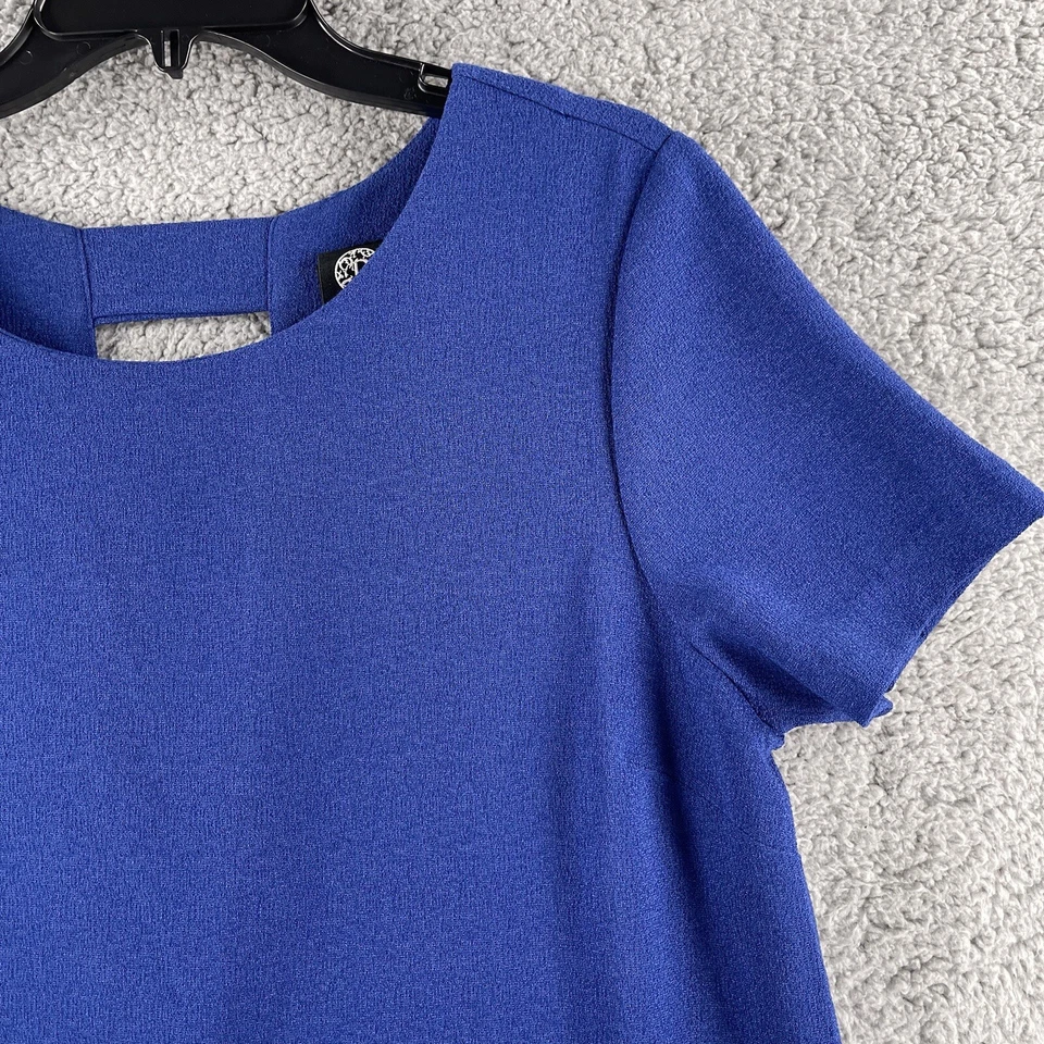 Vestido para mujer Bobeau talla mediana azul diseño espalda abierta profesional elegante Foto 4 de 4