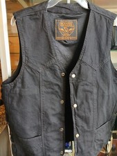 Milwaukee Performance Black Denim Conceal Carry Vest Zip/Button Up Size M Mens