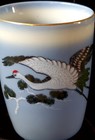 Rare Full Set Of 6 Vintage Japanese Crowned Crane Blue White, W 14 Karat Gold — photo 5