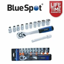 BlueSpot 12 Pc 1/2" Dr Ratchet & Socket Set 10mm - 24mm + Extension Bar  01500