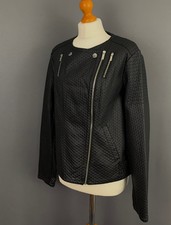 Karl Lagerfeld Faux Leather Jacket / Black Coat - Women's Size Uk 14 - It 46