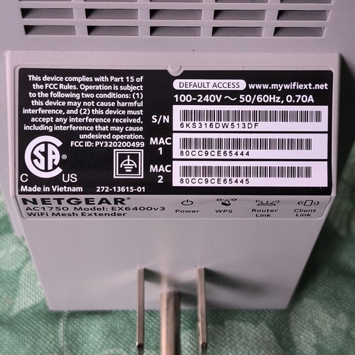 Netgear EX6400V3 AC1750 WiFi Mesh Wtyczka ścienna Extender Wzmacniacz sygnału /295/ - Zdjęcie 6 z 7