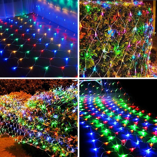 1.5*1.5 LED Net Mesh Lights Fairy String Curtain Lamp Christmas Party Xmas Decor - Picture 28 of 28