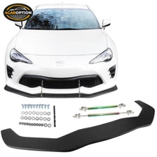 Fits 17-18 Toyota 86 Front Splitter Lip W/ Hardware Matte Black PP & NEO Rods