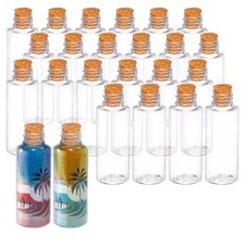 Plastic Sand Art Bottles with Cork Stoppers Arts and Crafts Mini Jars 2 Oz an