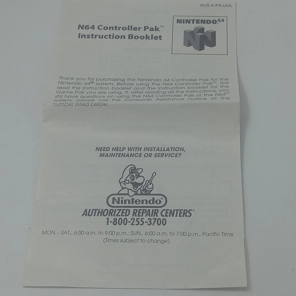 Paquete de mandos Nintendo 64 NUS-004 N64 con folleto de instrucciones sin probar Foto 3 de 4