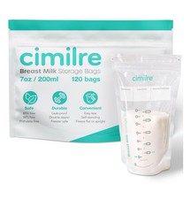 Cimilre Breast Milk Storage Bags 7oz - 120 Count Leak Proof - Bpa Free