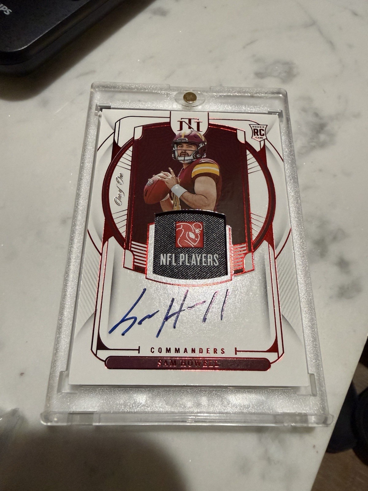 Sam Howell Panini National Treasures Rookie Laundry Tag Signature #SHO NFL Shield