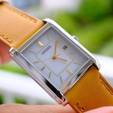 Working CITIZEN Vintage Square Eco Drive Watch Excellent condition From Japan