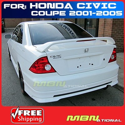 Trunk Spoiler For 2001-2005 Honda Civic Coupe Painted NH578 WHITE