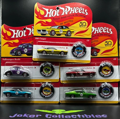 Hot Wheels 50th Anniversary Originals Series Replica Redlines Full Set of 5 FTX8