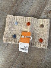Pusblu Loop / Schlauchschal Strick Fleece beige Bommel Gr. 0 NEU