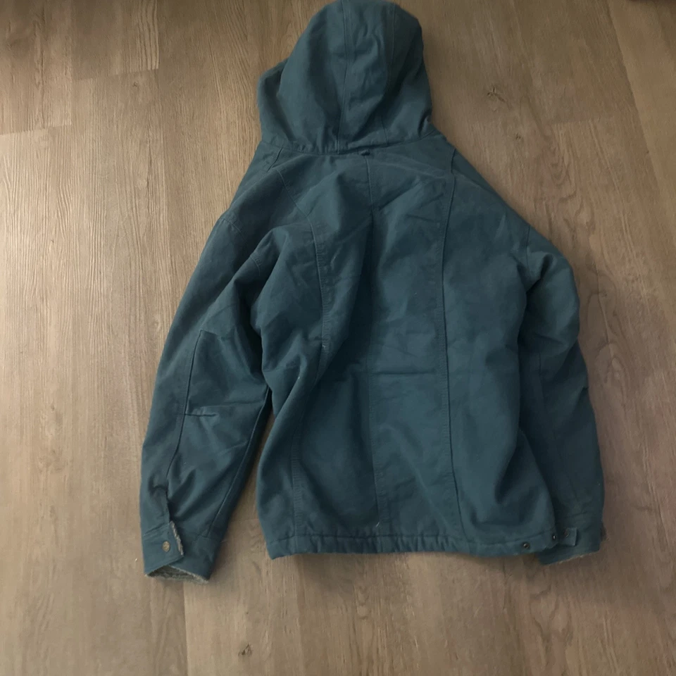 Lakin & Mckey Hooded Fleece Sherpa Lined Canvas Work Chore Coat Womens 2x - Image 4 of 4