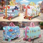 Bopeep Kids Ride On Suitcase Children Travel Luggage Carry Bag Trolley Wheel
