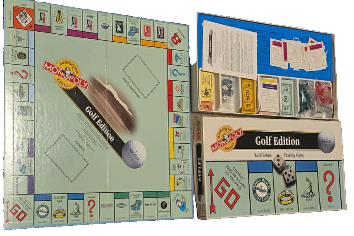 MONOPOLY GOLF EDITION board game opened box all pieces FREE USA