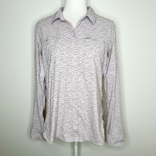 REI Co-op Womens Lavender Patterned Button-Up Long Sleeve Outdoor Shirt Size L