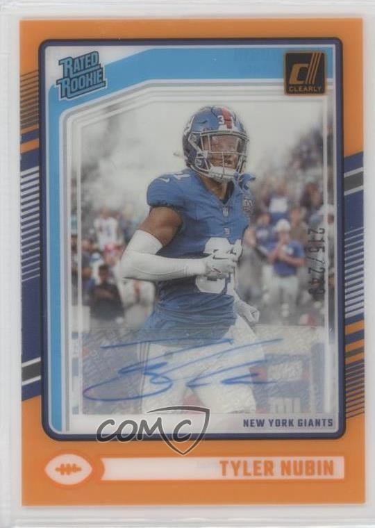 2024 Panini Clearly Donruss Rated Orange 215/249 Tyler Nubin Rookie Auto RC 1e8j