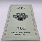 Harley Davidson 1977 Police and Shrine Retail Price List book OEM Robison HD AMF