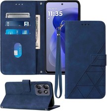 Moto G Power 2025 Case Wallet, Card Holder Slots, Wrist Strap, TPU Interior Cove