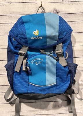 Deuter Schmuse Bar Kids Backpack Blue Zip Pockets 10''x12'' Hiking School Travel