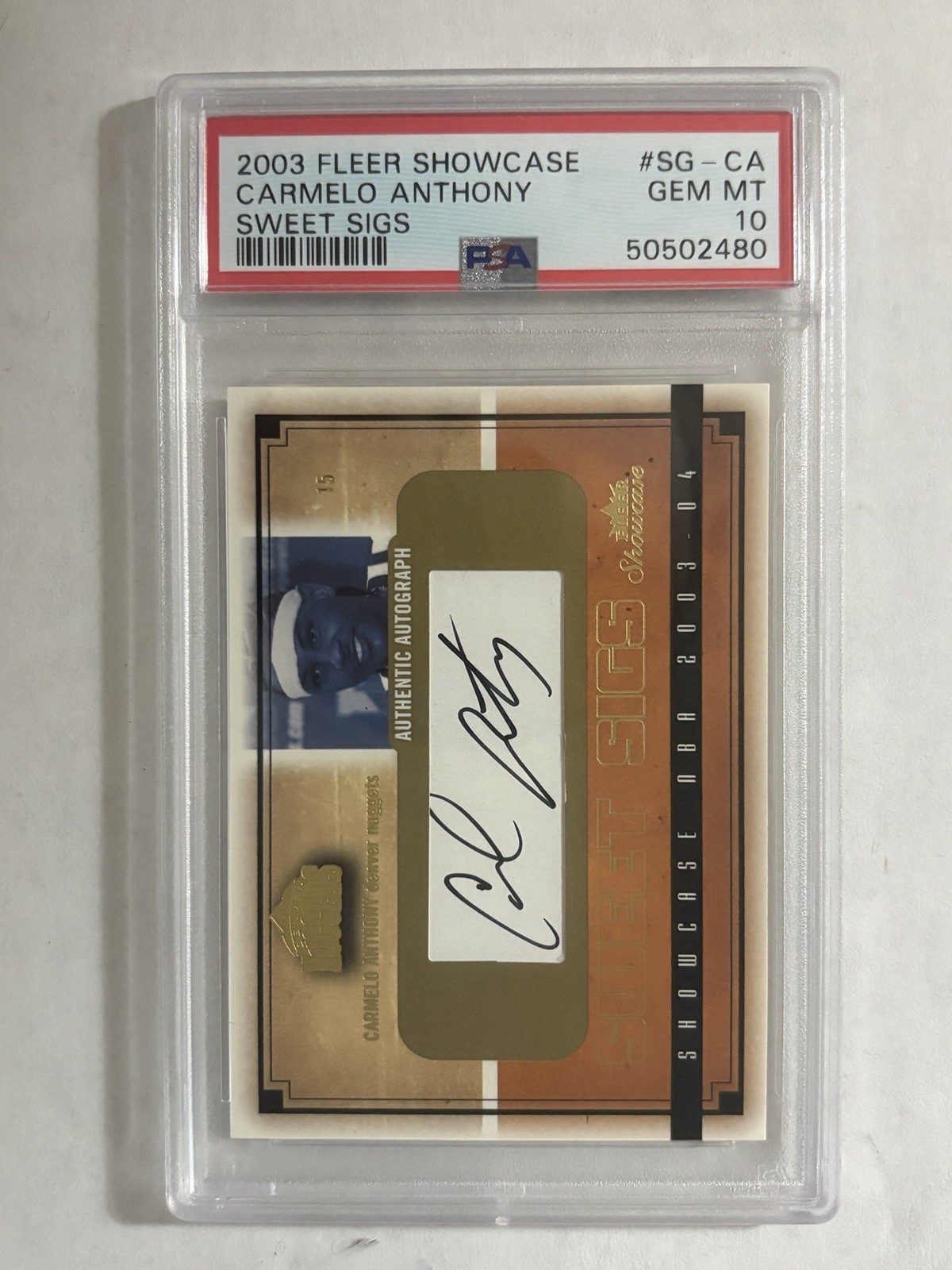 CARMELO ANTHONY 2003 Fleer Showcase Sweet Sigs Rookie Auto /400 PSA 10 POP 5