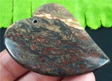 V12773 50x38x7mm Natural Green/yellow Ocean Jasper Heart Pendant Bead