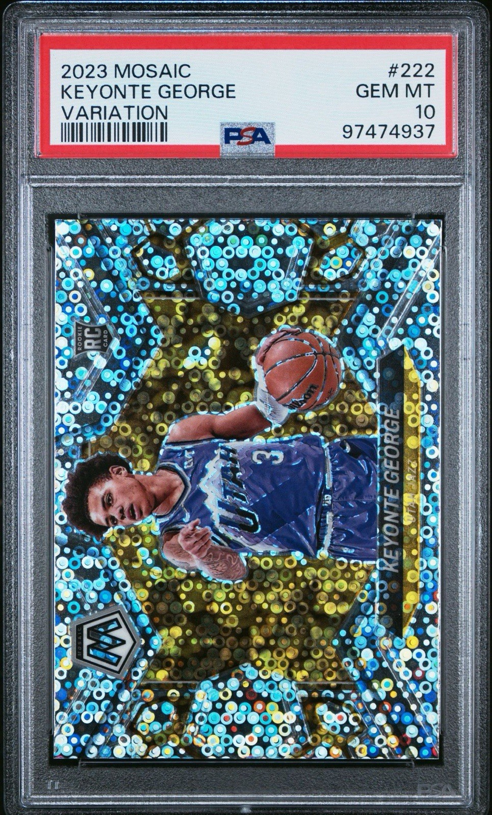 2023-24 Mosaic Keyonte George #222 RC Rookie Fast Break Silver Variation PSA 10