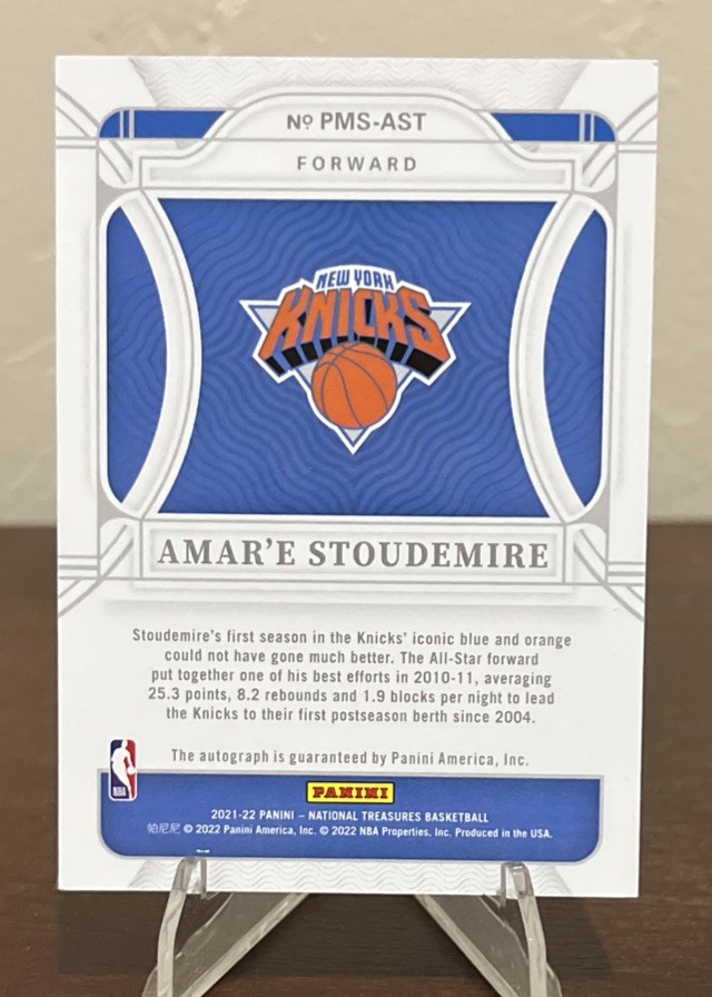 2021-22 National Treasures Amar’e Stoudemire Penmanship On Card Auto #5/5🔥MT view 2