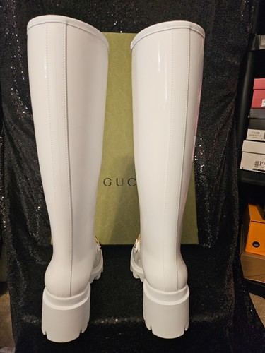 NEU Gucci Regenstiefel weiß Gummi HorseBit Größe 5/35 - Bild 4 von 7