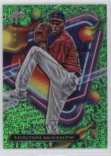 2023 Topps Cosmic Chrome Green Space Dust Refractor 44/75 Triston McKenzie my8