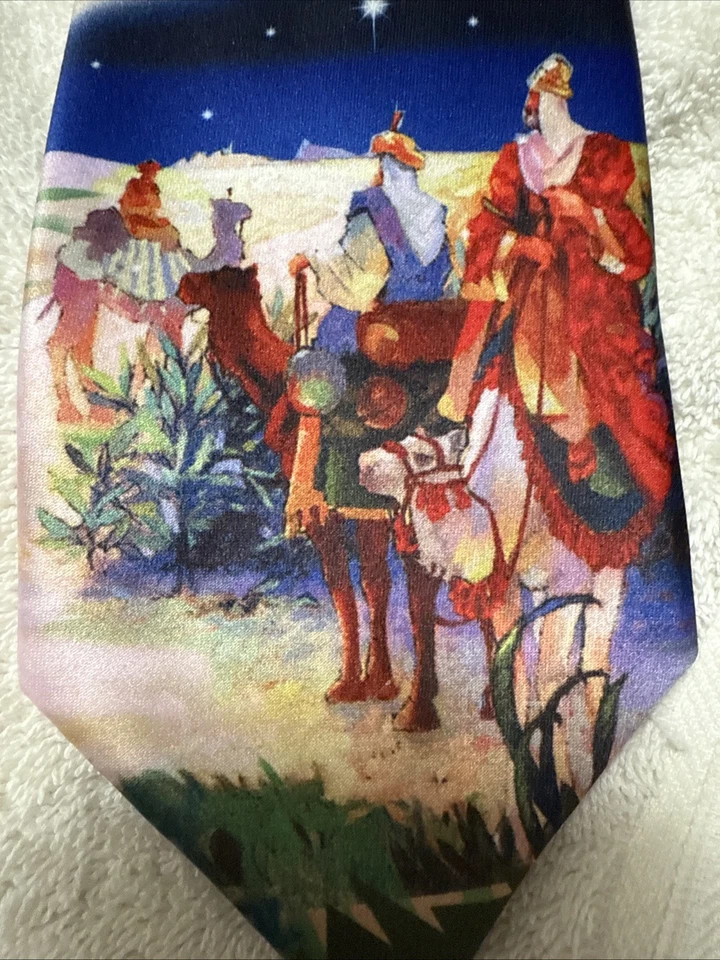 Corbata Belén Hombre Sello Licencia LLC Por MMG Poli. Navidad Sabios Jesús Foto 3 de 4