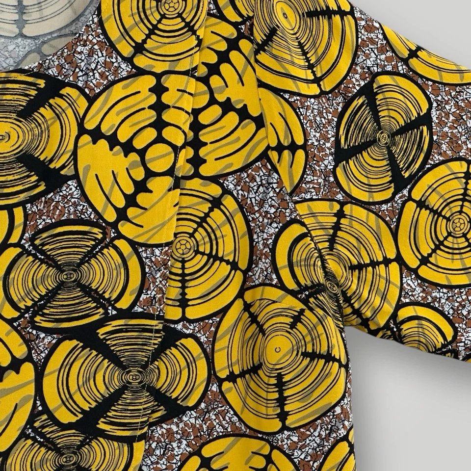 Брюки Ashro костюм 2 шт. женские 3X яркий желтый черный принт вечеринка курорт комфорт - Изображение 3 из 4