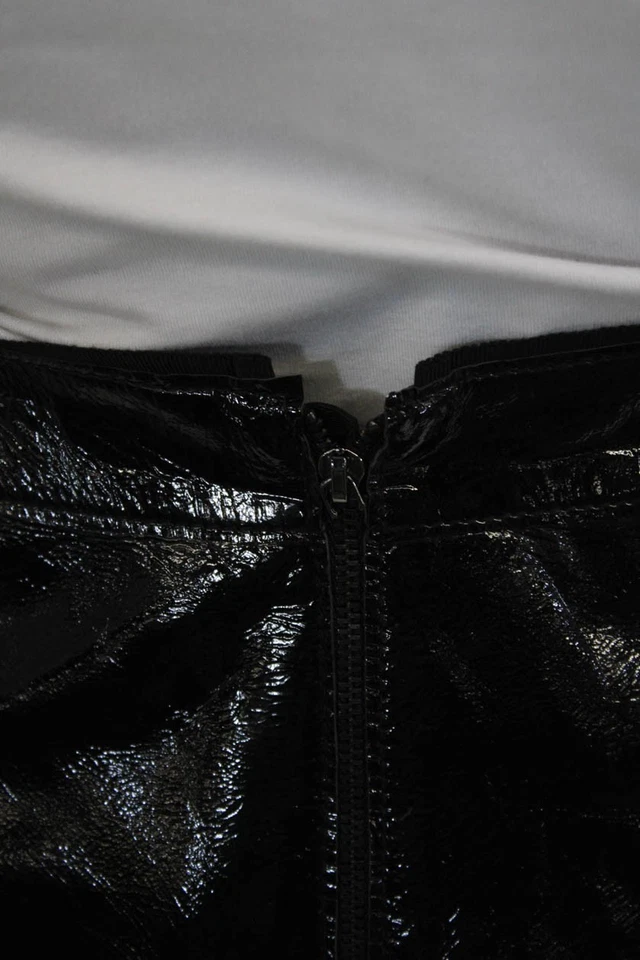 Minifalda lápiz de cuero negra para mujer Elie Tahari talla 6 Foto 4 de 4