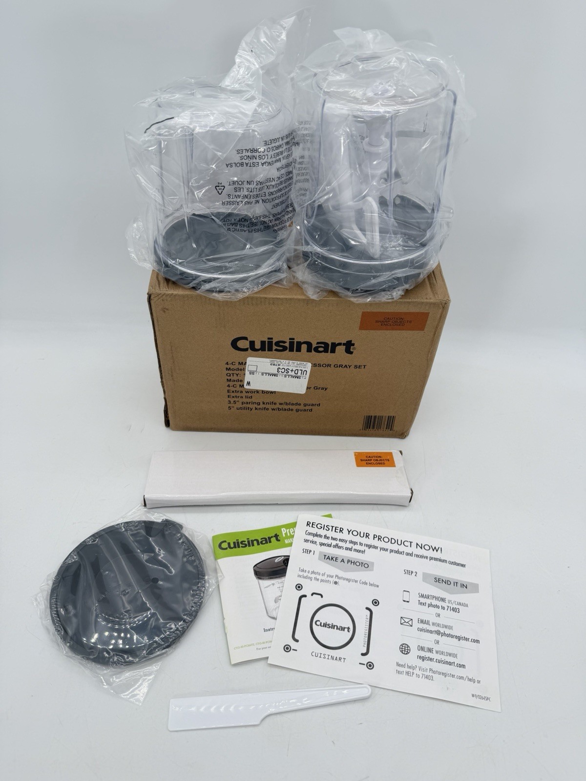 Cuisinart Prep Express Manual Food Processor CTG-00-PCH4CG 4-C Grey Set NEW