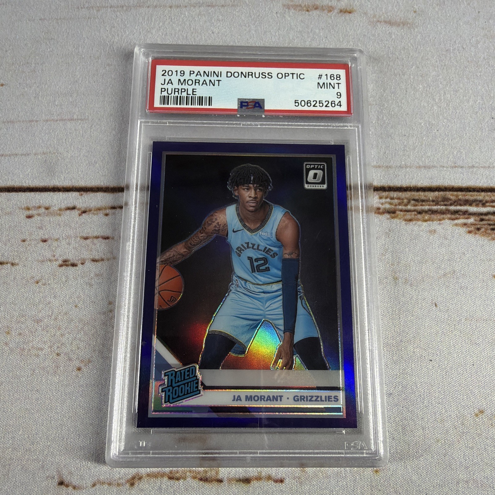 2019-20 Panini Donruss Optic Ja Morant #168 Blue Velocity Prizm (RC) PSA 9