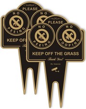 Amexiu No Pooping No Peeing Dog Sign, Keep Dog off Grass Yard Lawn Sign, Doub...