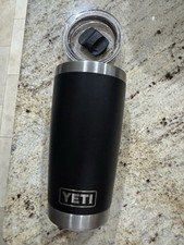 YETI Rambler 20oz Black Stainless Steel Tumbler with Lid Durable Cup