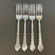 4 Oneida Community SATINIQUE Stainless Steel Dinner Forks 7 3/8" Set of 4