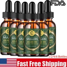 1-6X Mullein Drops Leaf Extract for Immune Support, Detox  Support