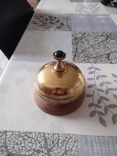  Sonnette de Réception Ancienne en Laiton et Bois cloche accueil Vintage Contoir